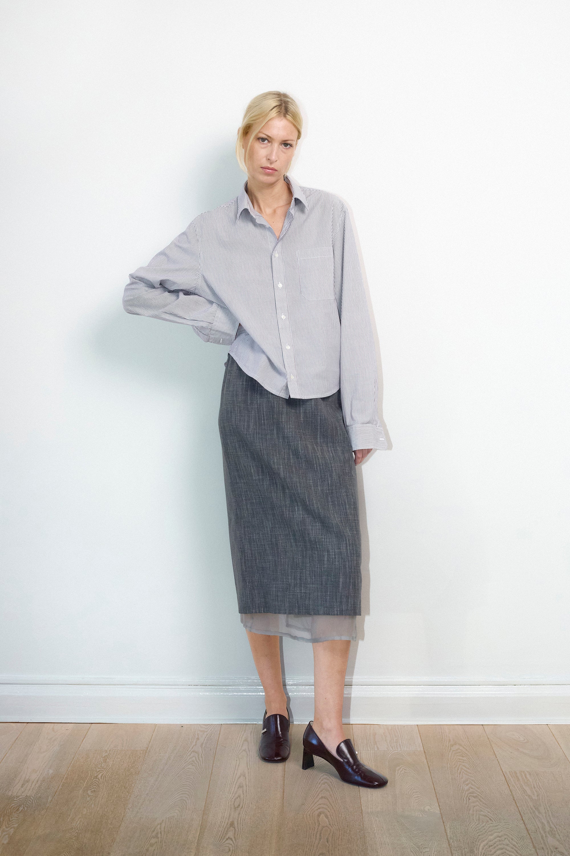 Vira skirt in Heather grey wool