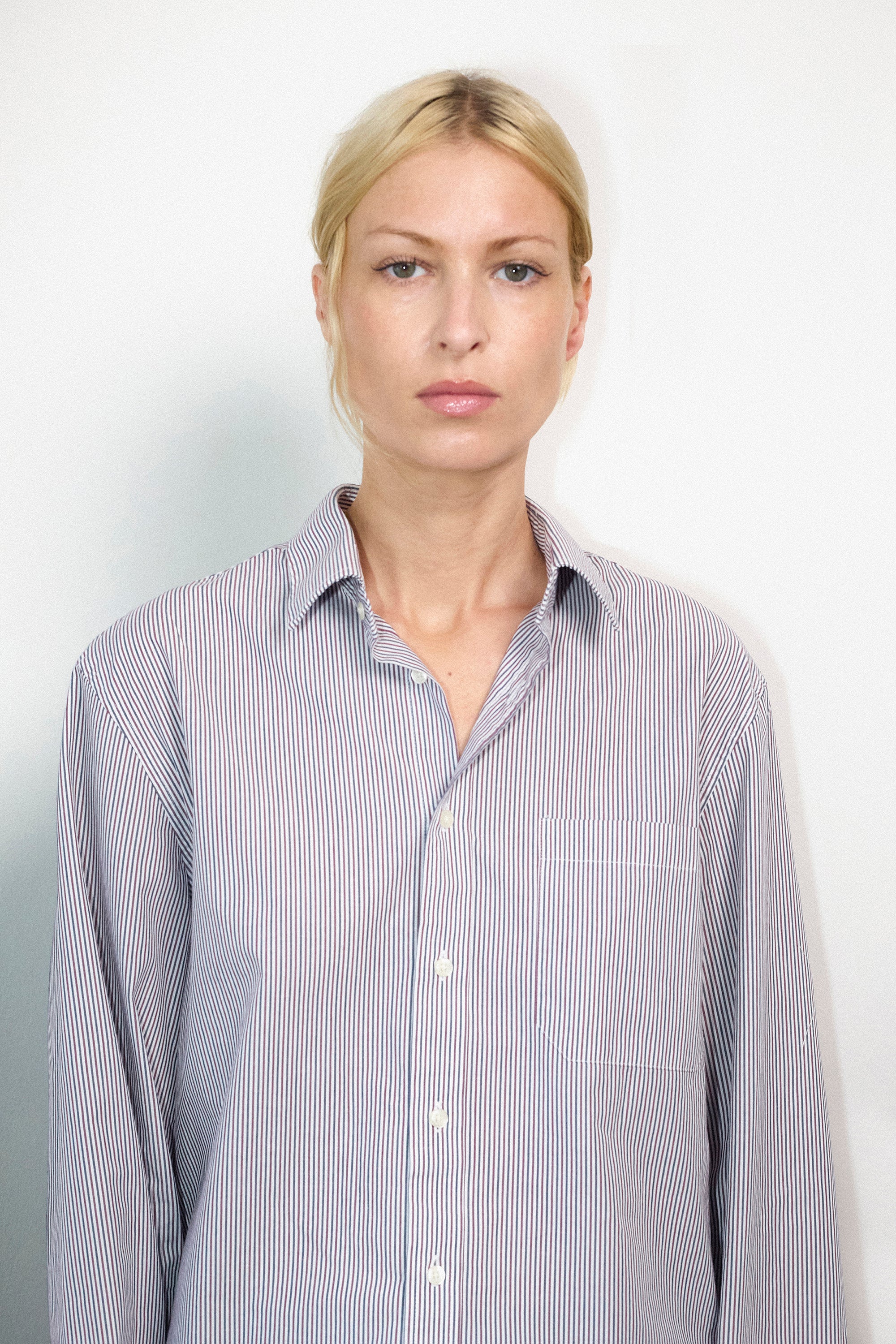 Vintage shirt in Red small stripes