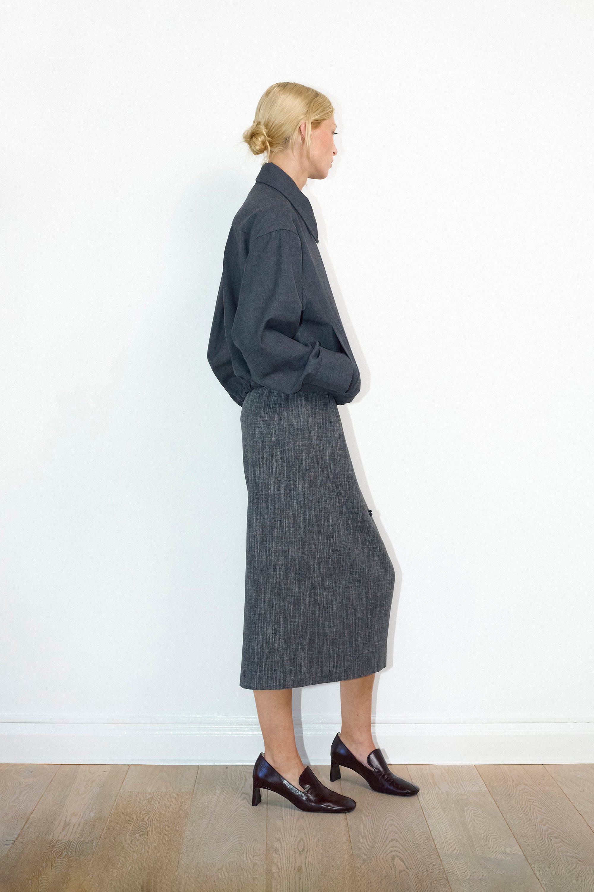 Vira skirt in Heather grey wool