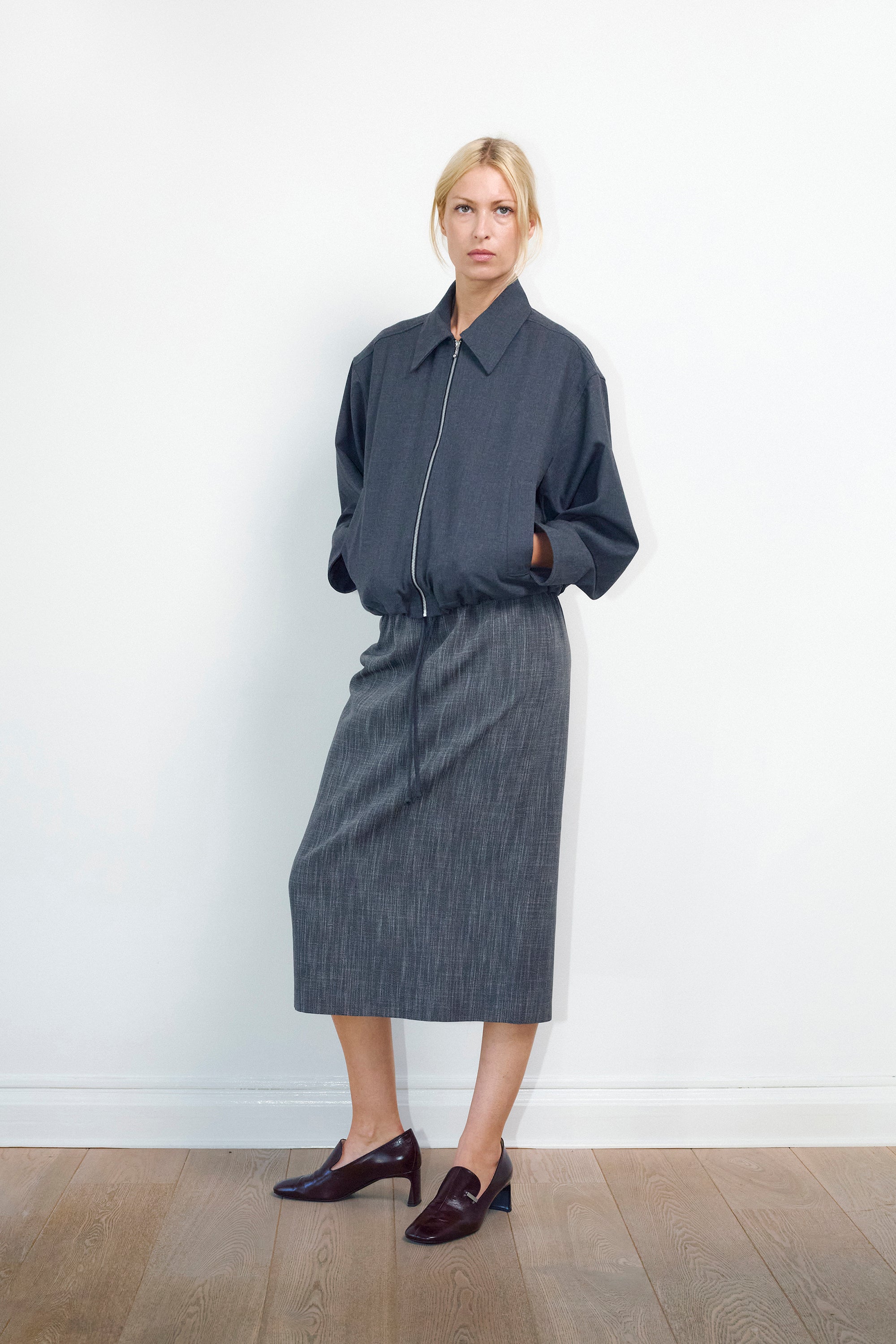 Vira skirt in Heather grey wool