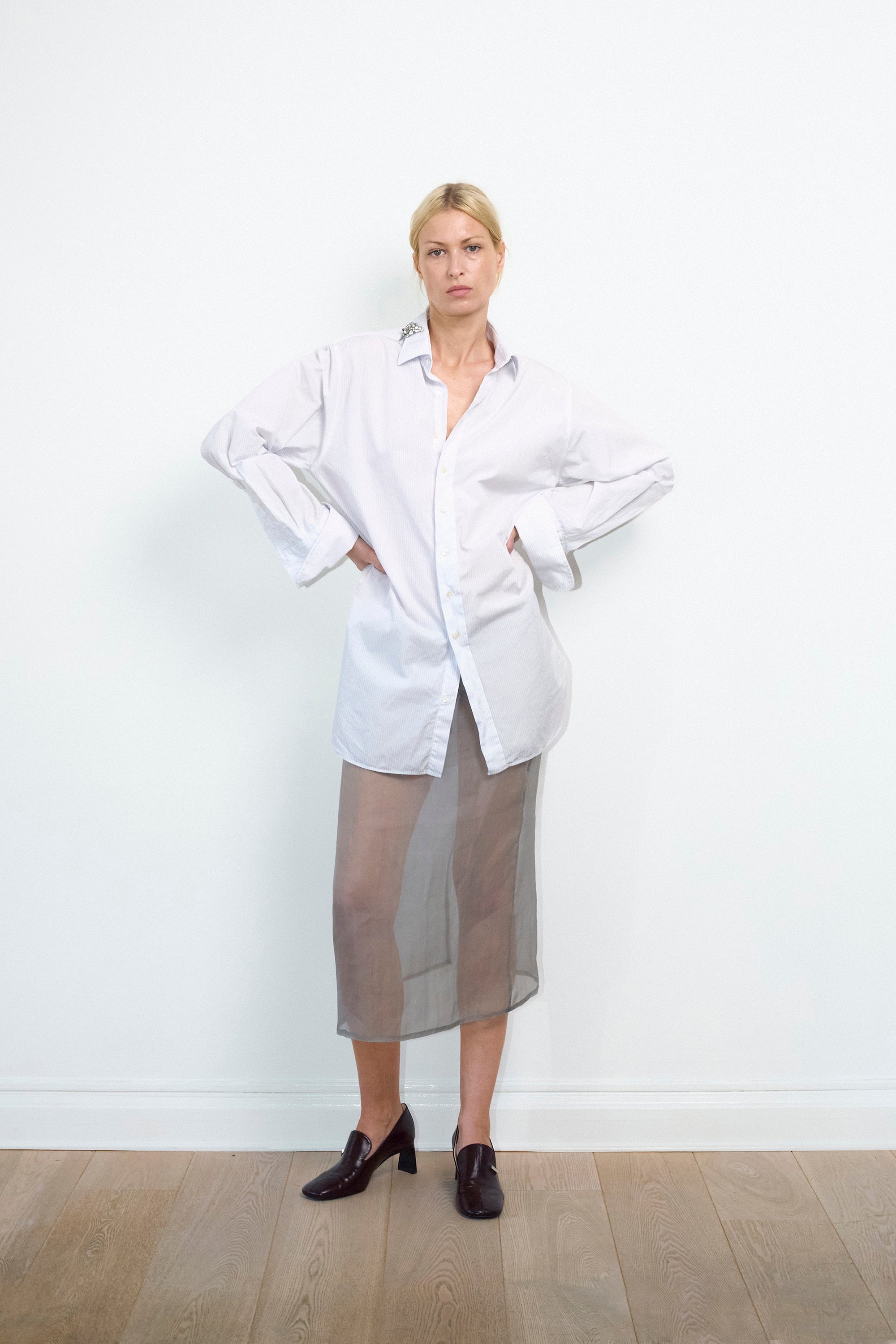 Ella skirt in Grey organza silk