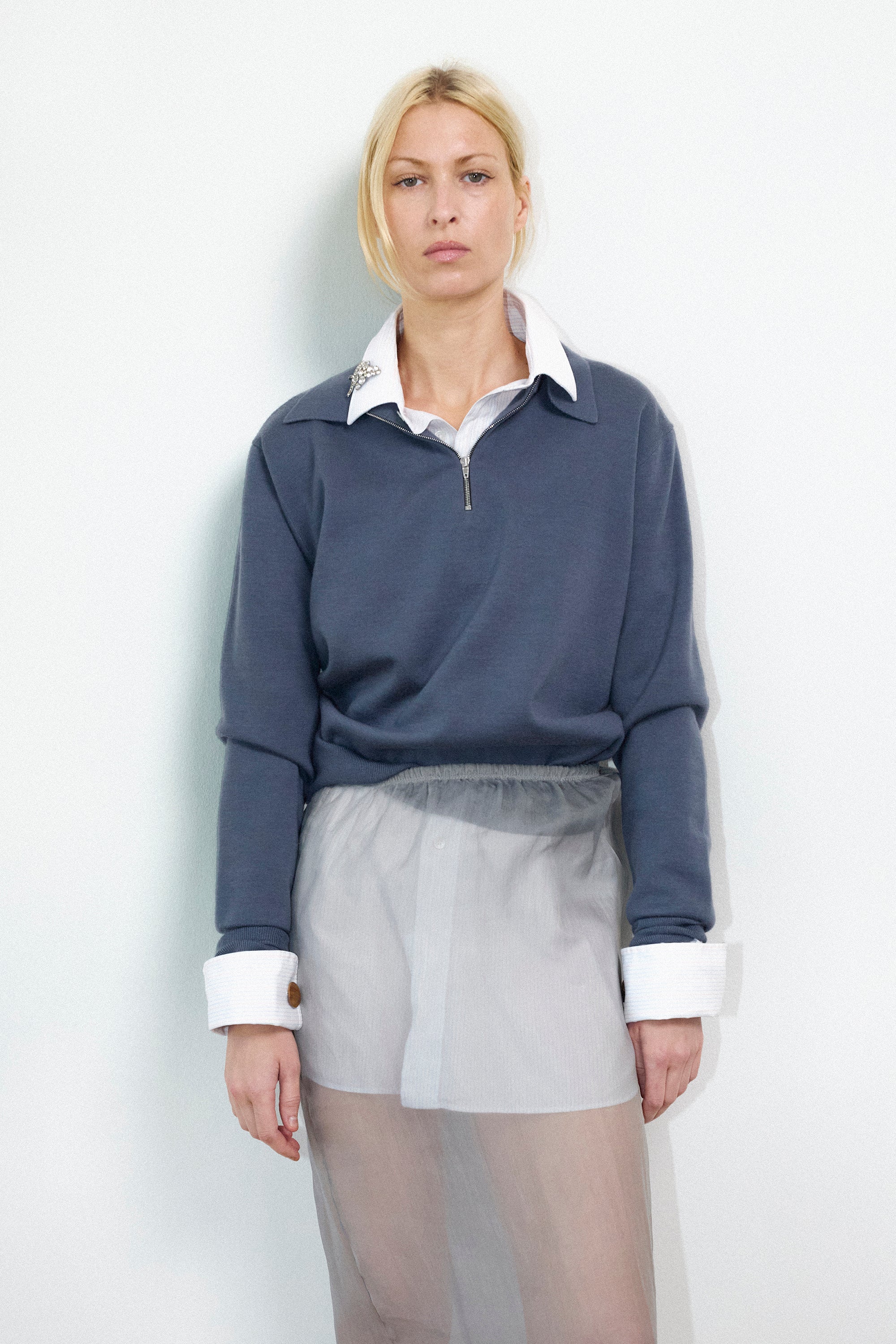 Ella skirt in Grey organza silk
