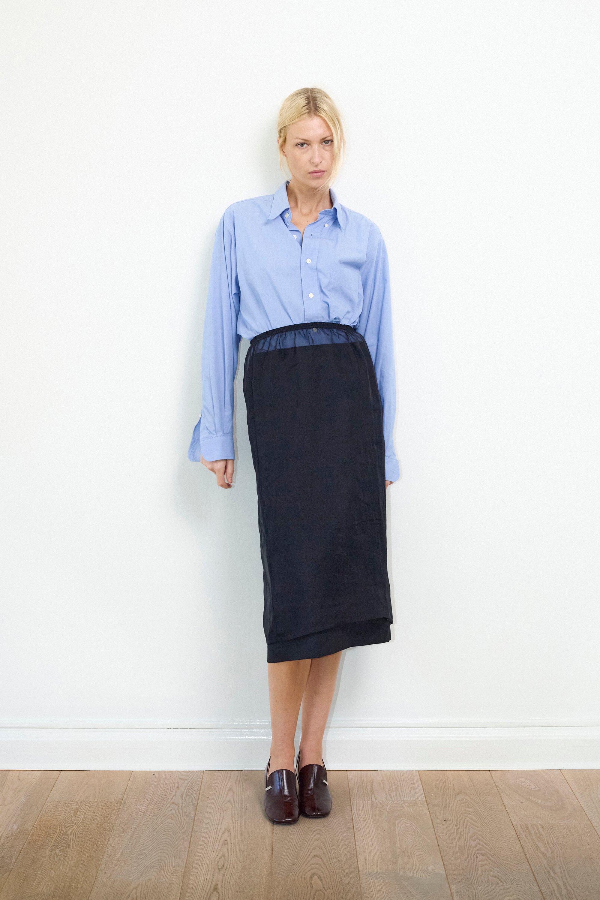 Ella skirt in Black organza silk