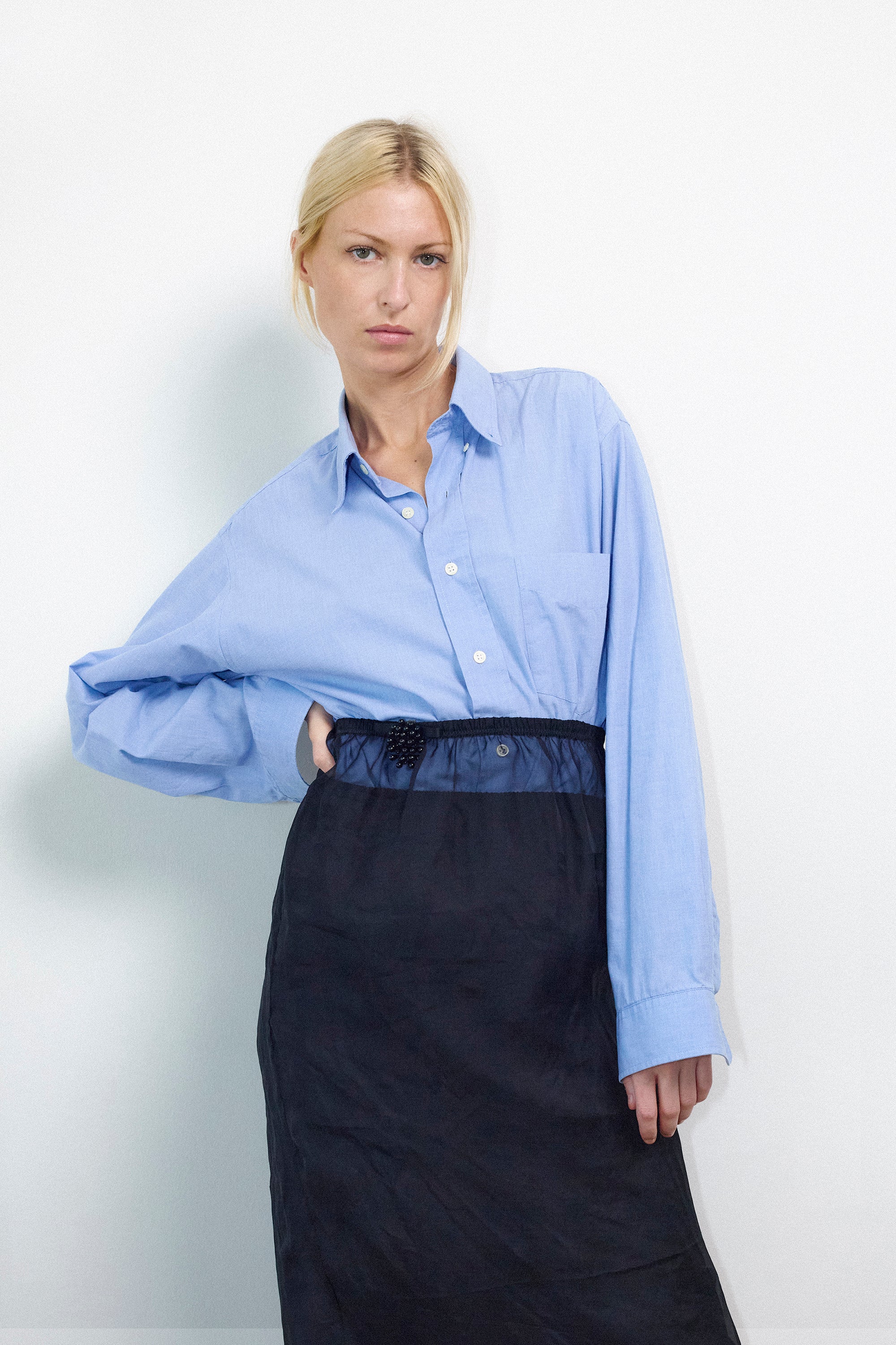 Vira skirt in Black cool wool