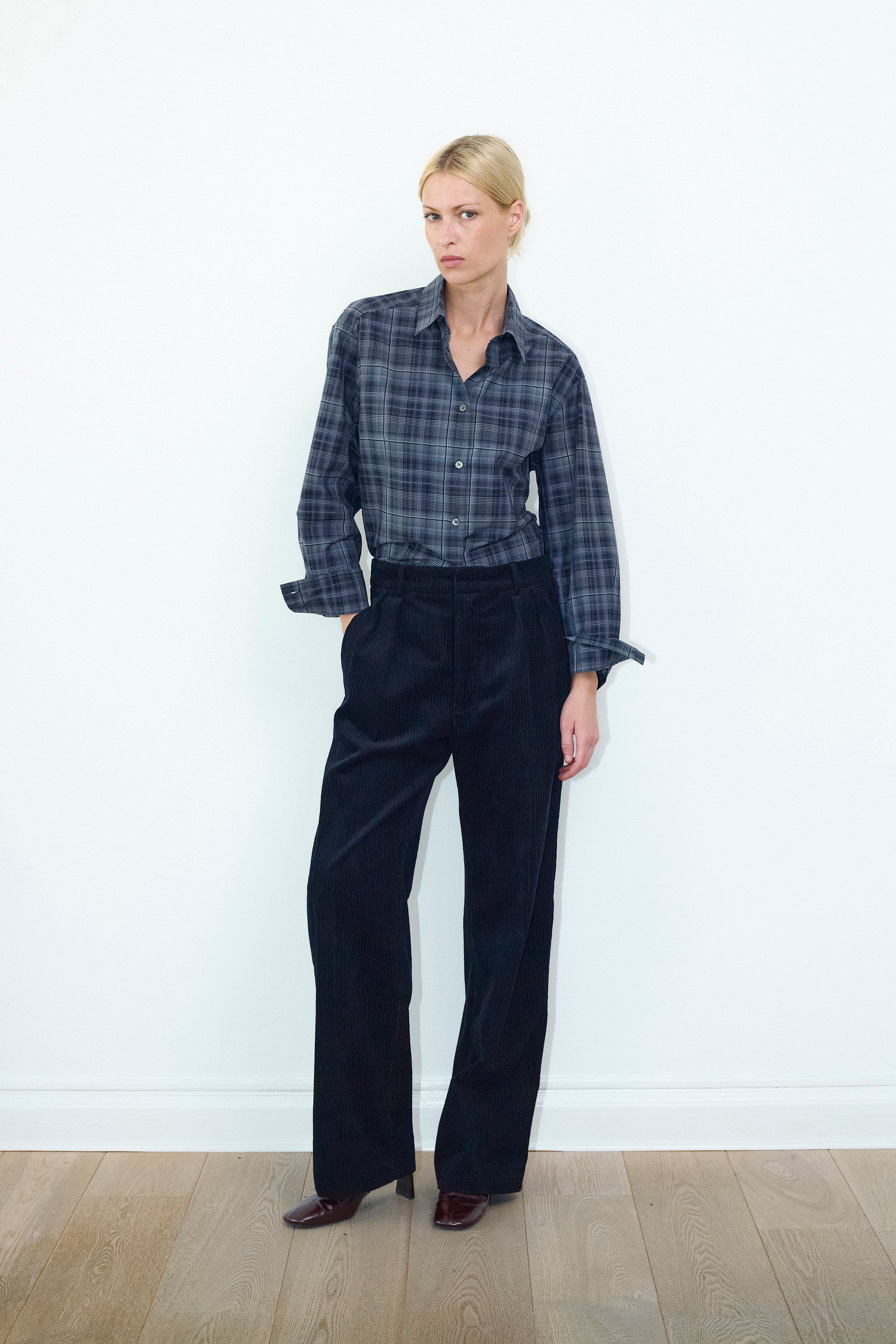 Selda shirt in Grey big check