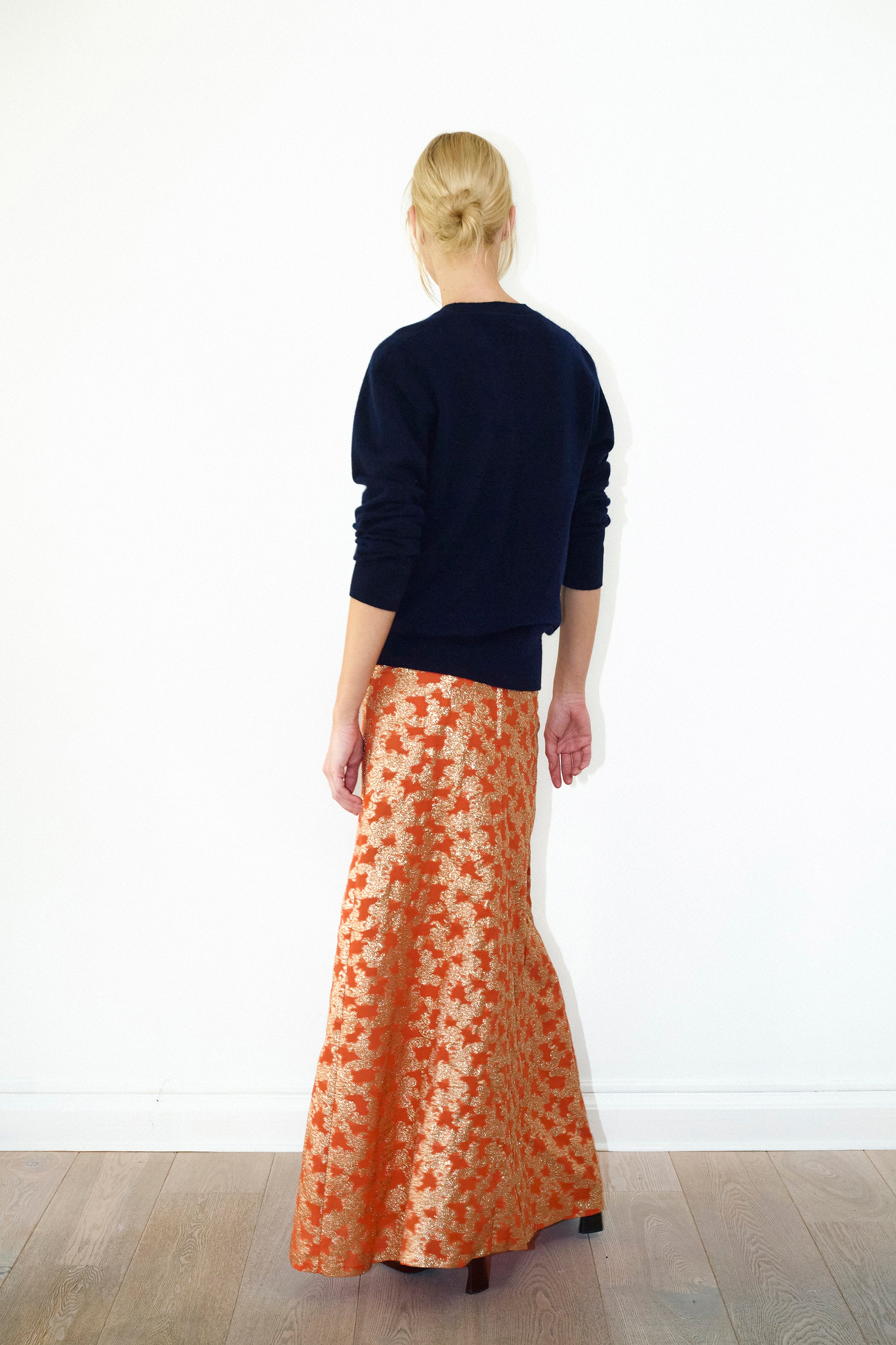 Vintage skirt in Orange brocade