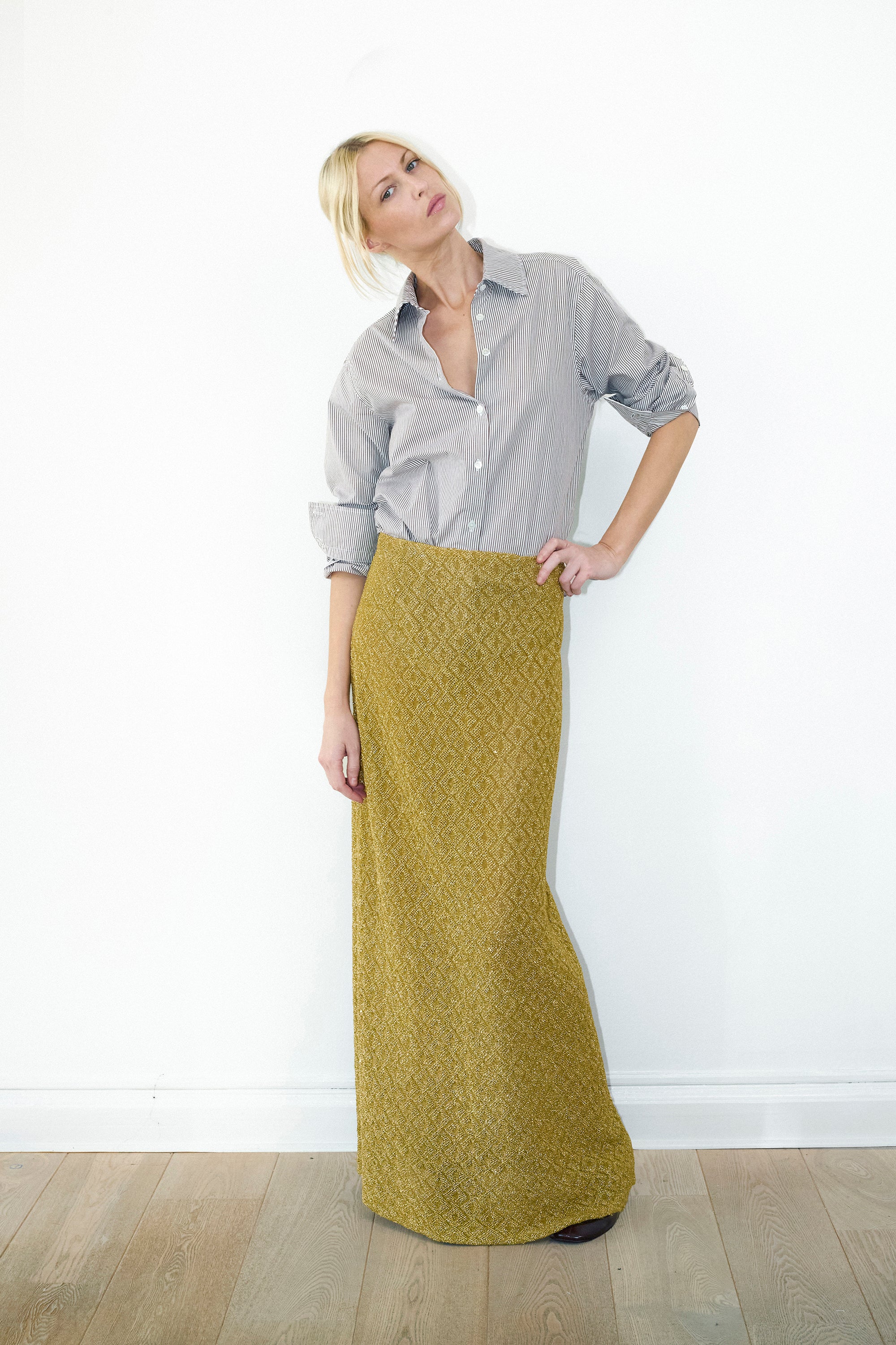 Vintage skirt in Gold knit
