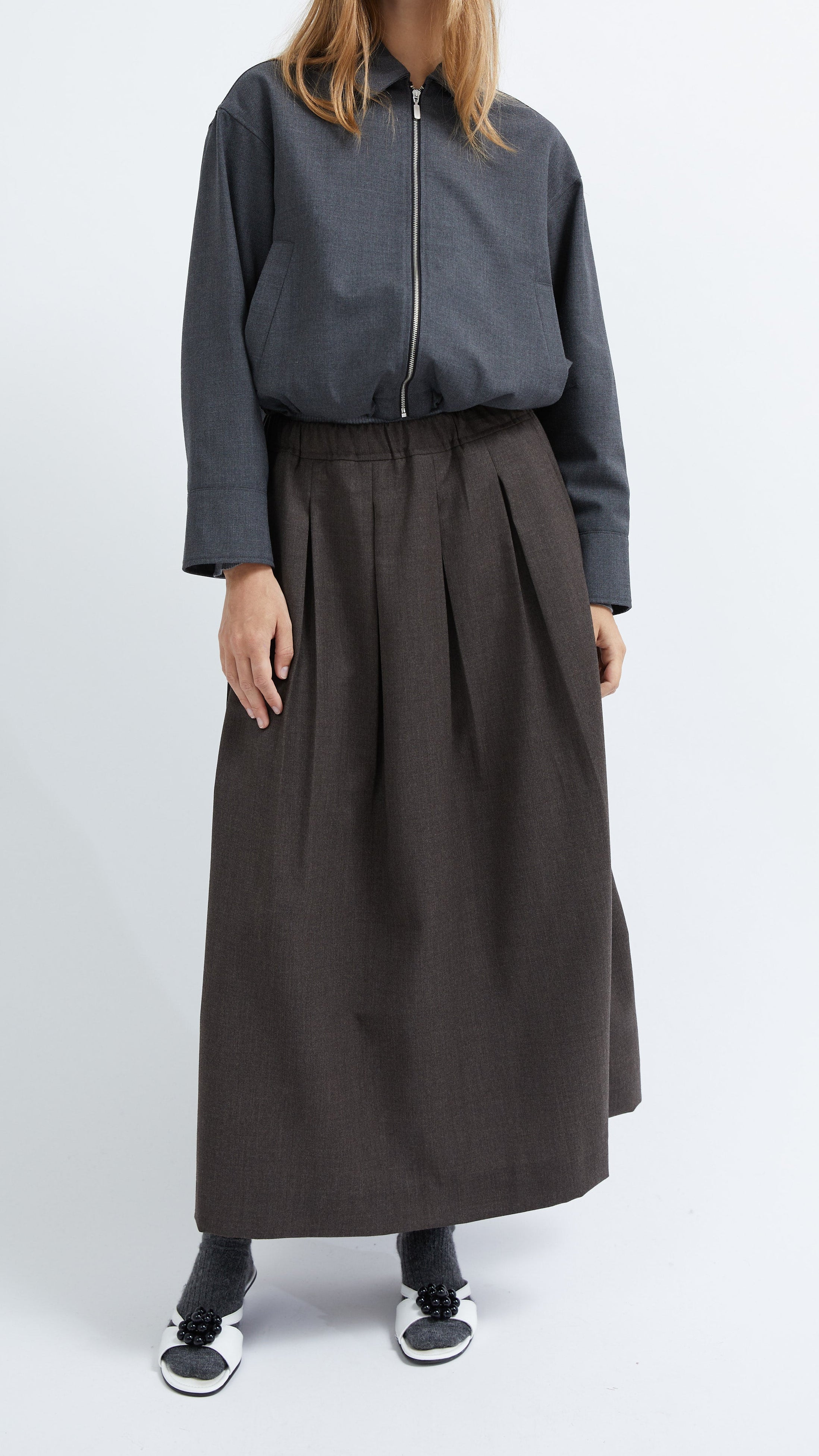 Viola skirt in Brown light wool