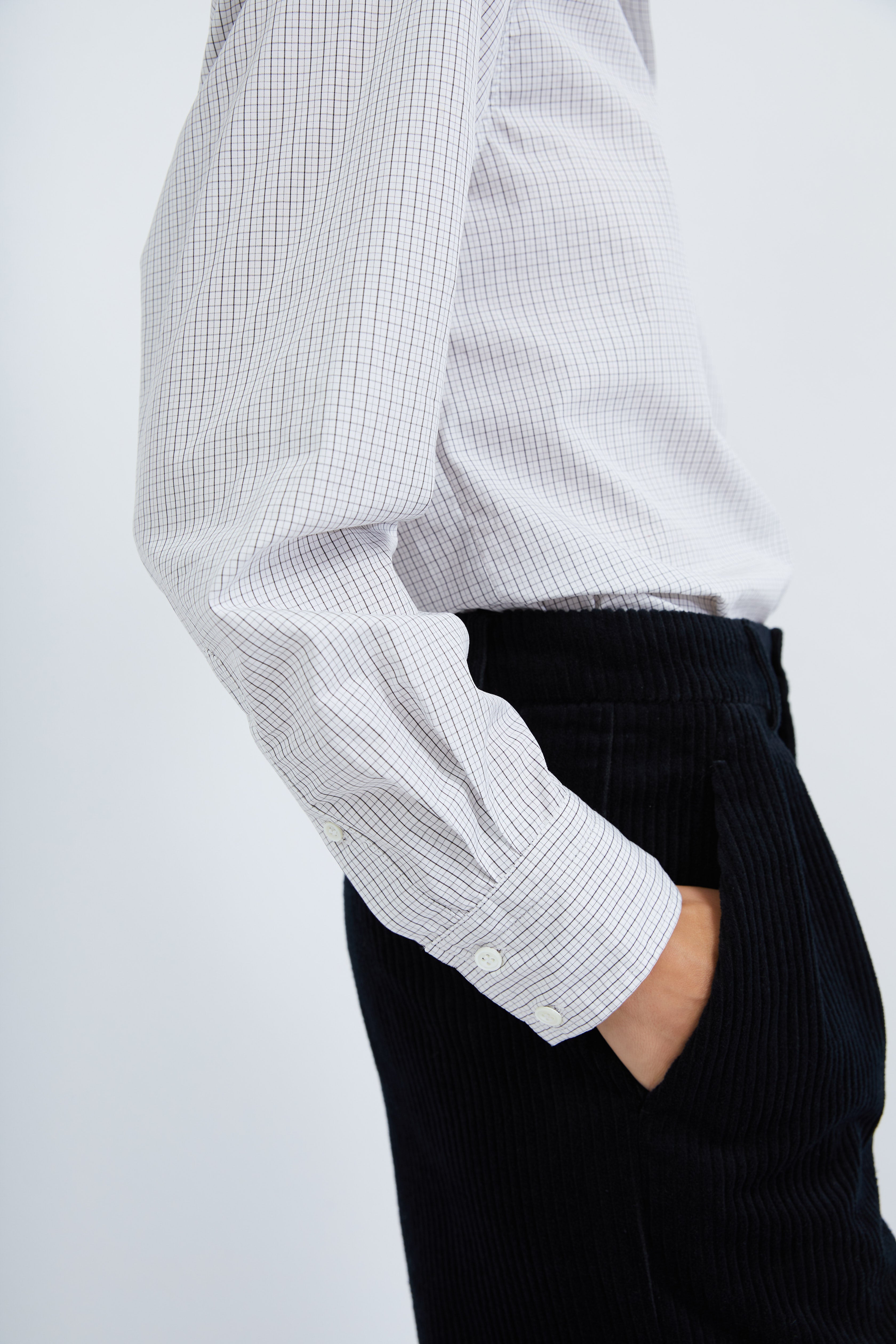 Selda shirt in White checked cotton