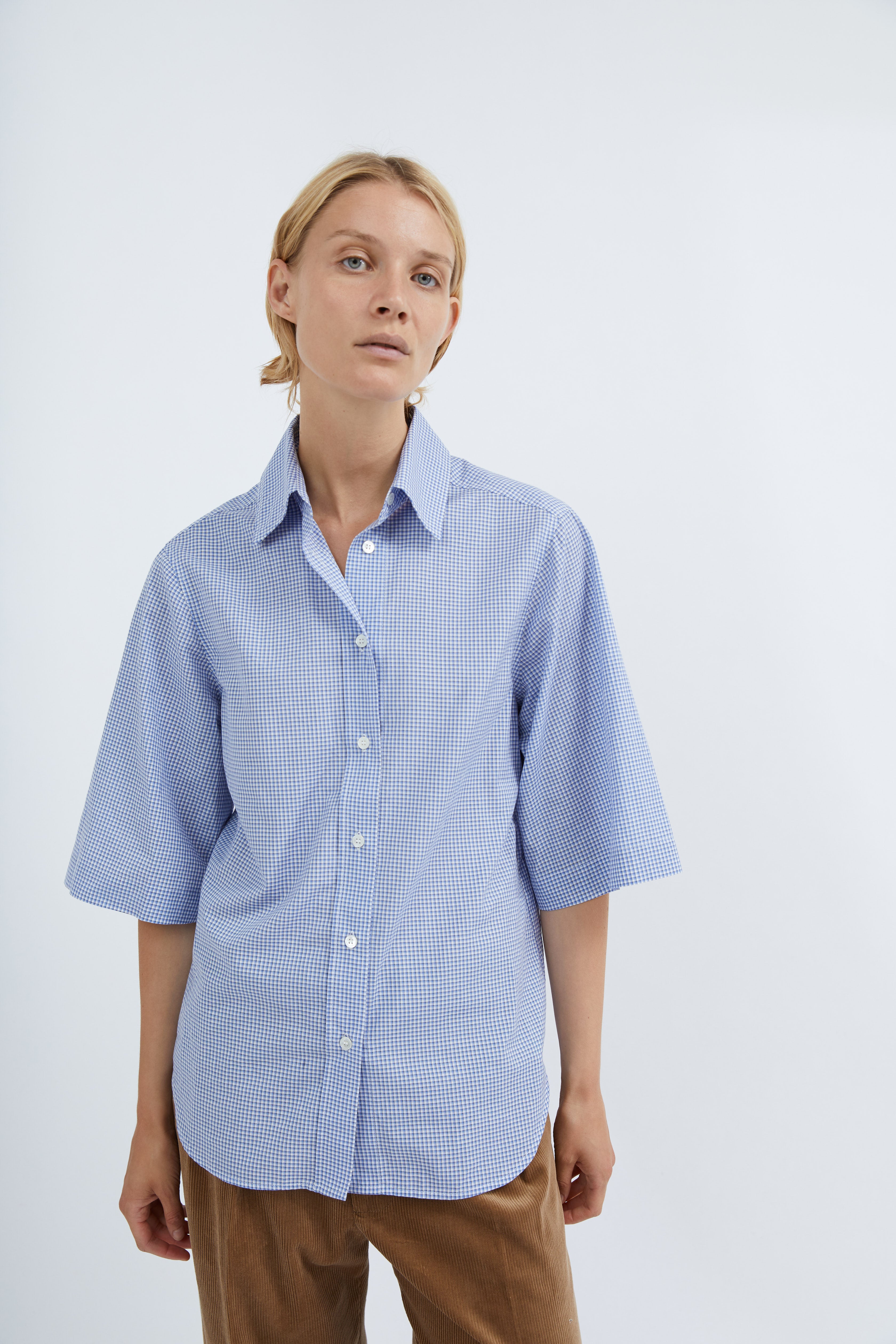 Emma shirt in Blue check cotton