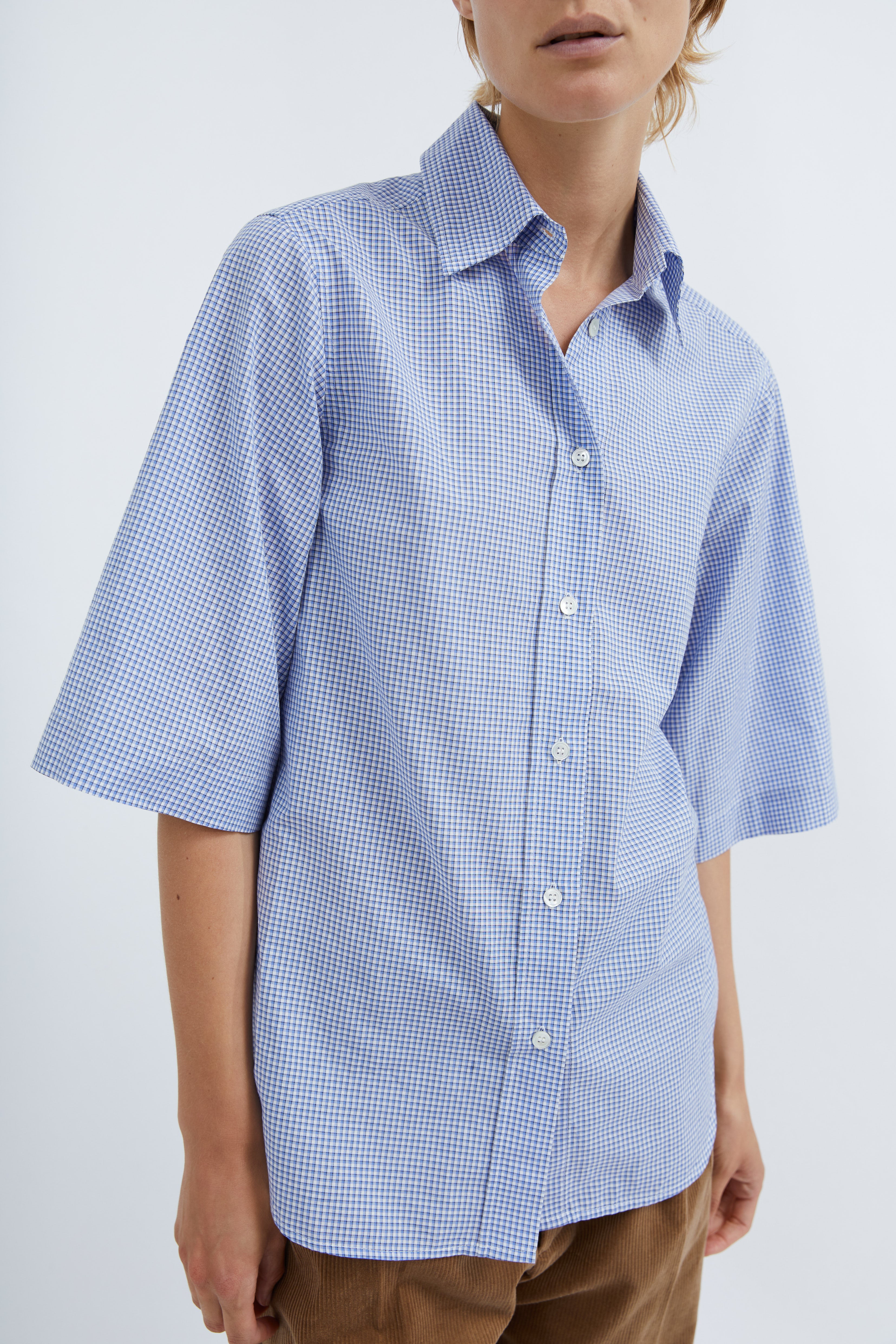 Emma shirt in Blue check cotton