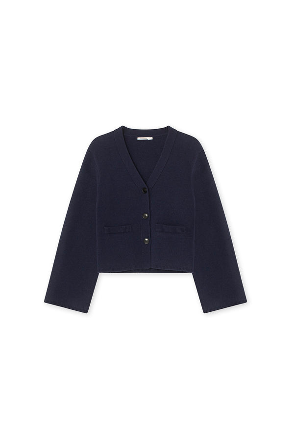 Greta Cardigan - 100% Wool - Marine