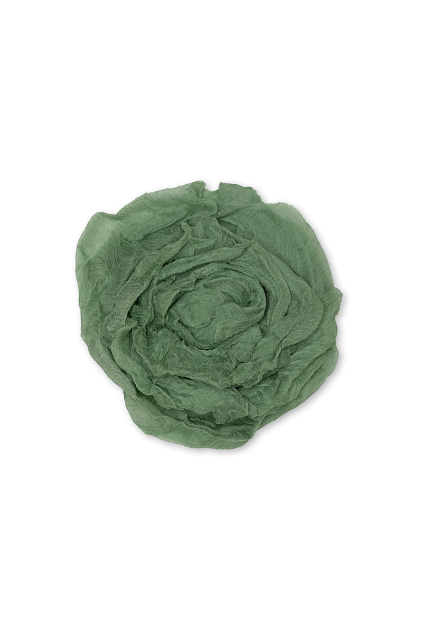 Rose Brooch - Silk - Neutral Soft Green