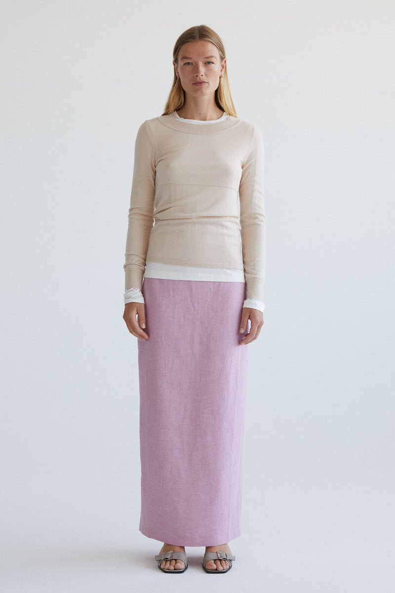 Hannah Shirt (WITH LOGO) - Luxury Merino Wool - Powder