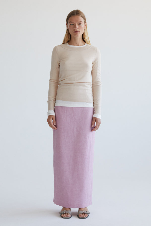 Clara Skirt - Cotton Linen  - Pink