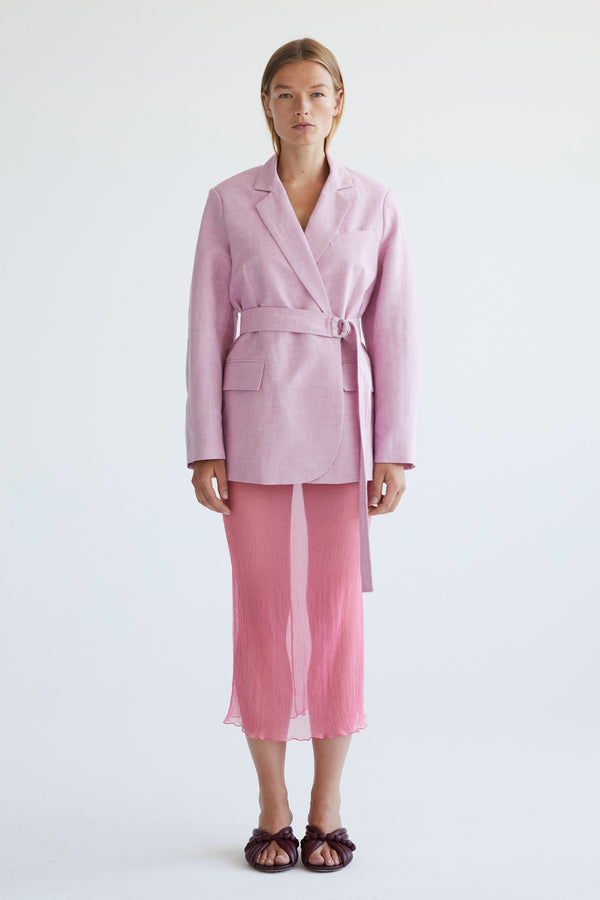 Marie Jacket - Cotton Linen  - Pink