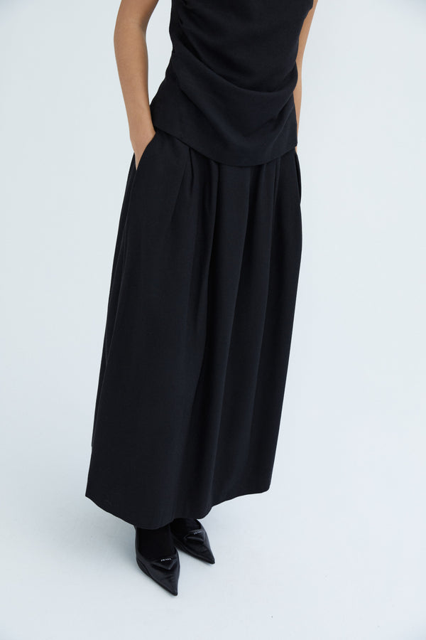 Viola Skirt - Viscose Wool - Black