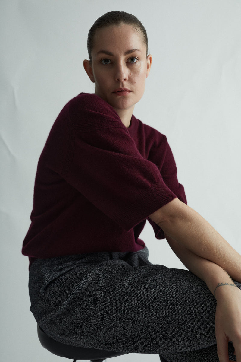 Phoebe Shirt - 100% Cashmere - Burgundy