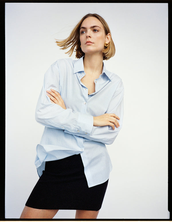 Naomi Shirt (stripe) - Cotton - Small Stripe