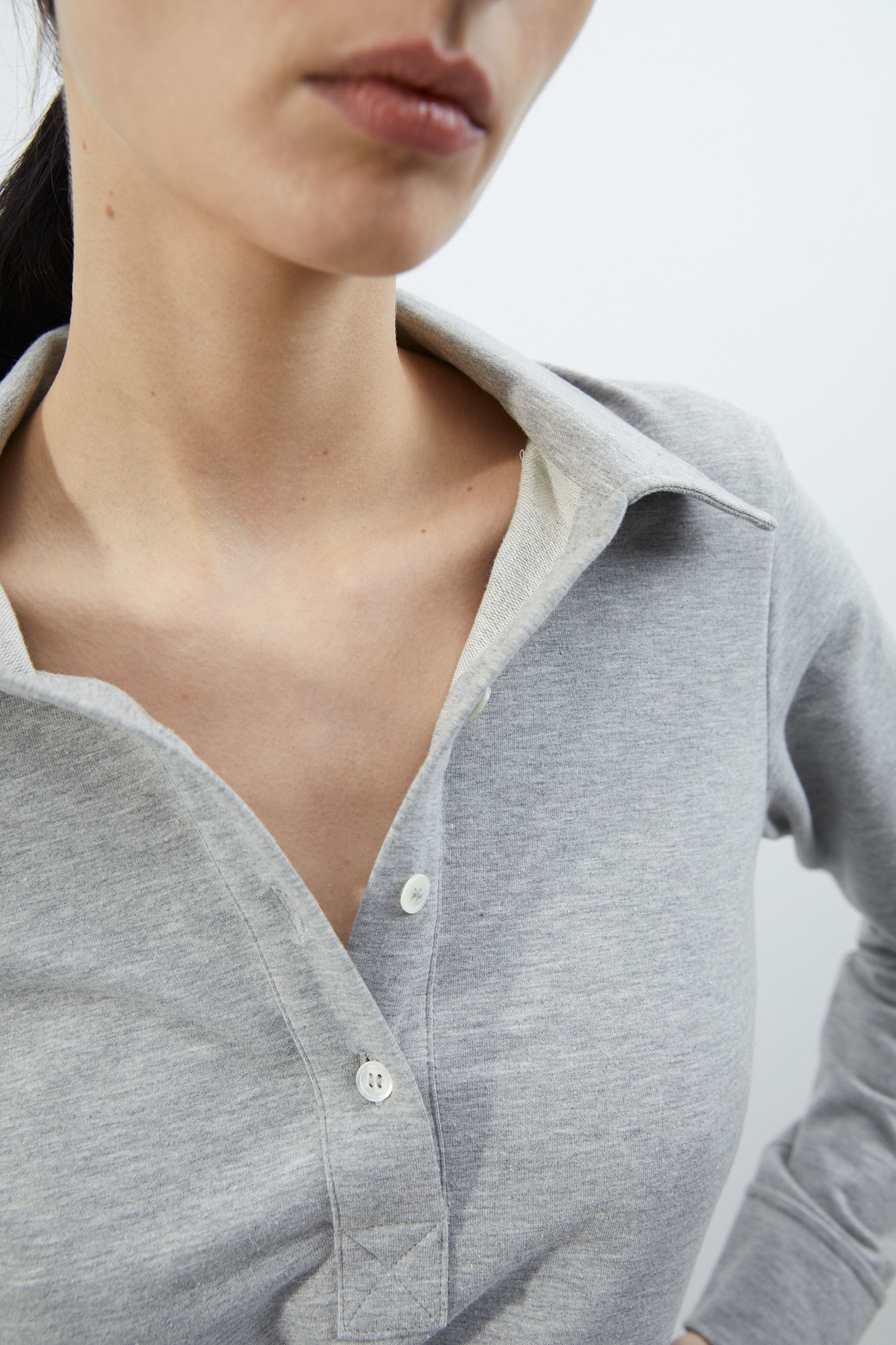 Joy polo in Grey melange