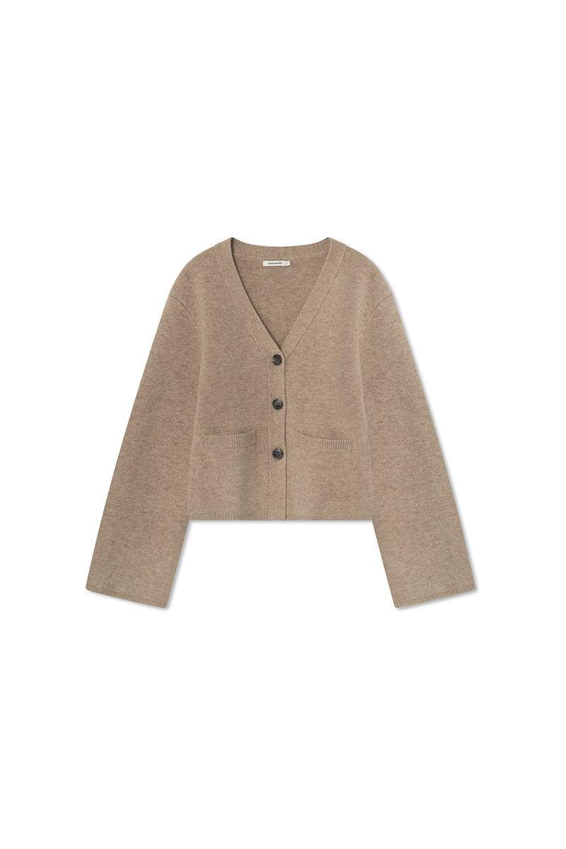 Greta Cardigan - 100% Wool - Camel