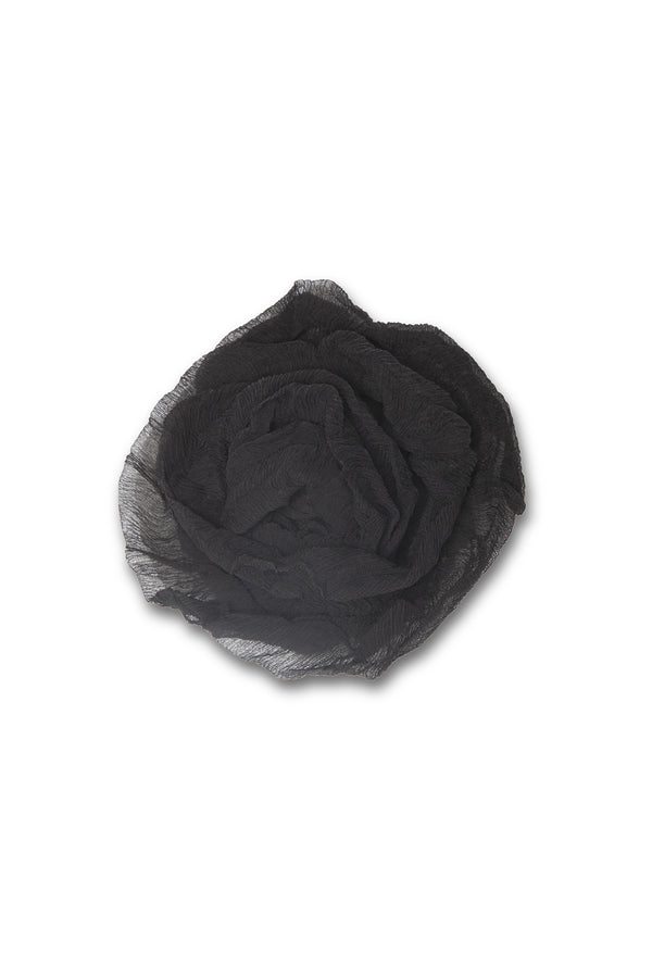 Rose Brooch - Silk - Black