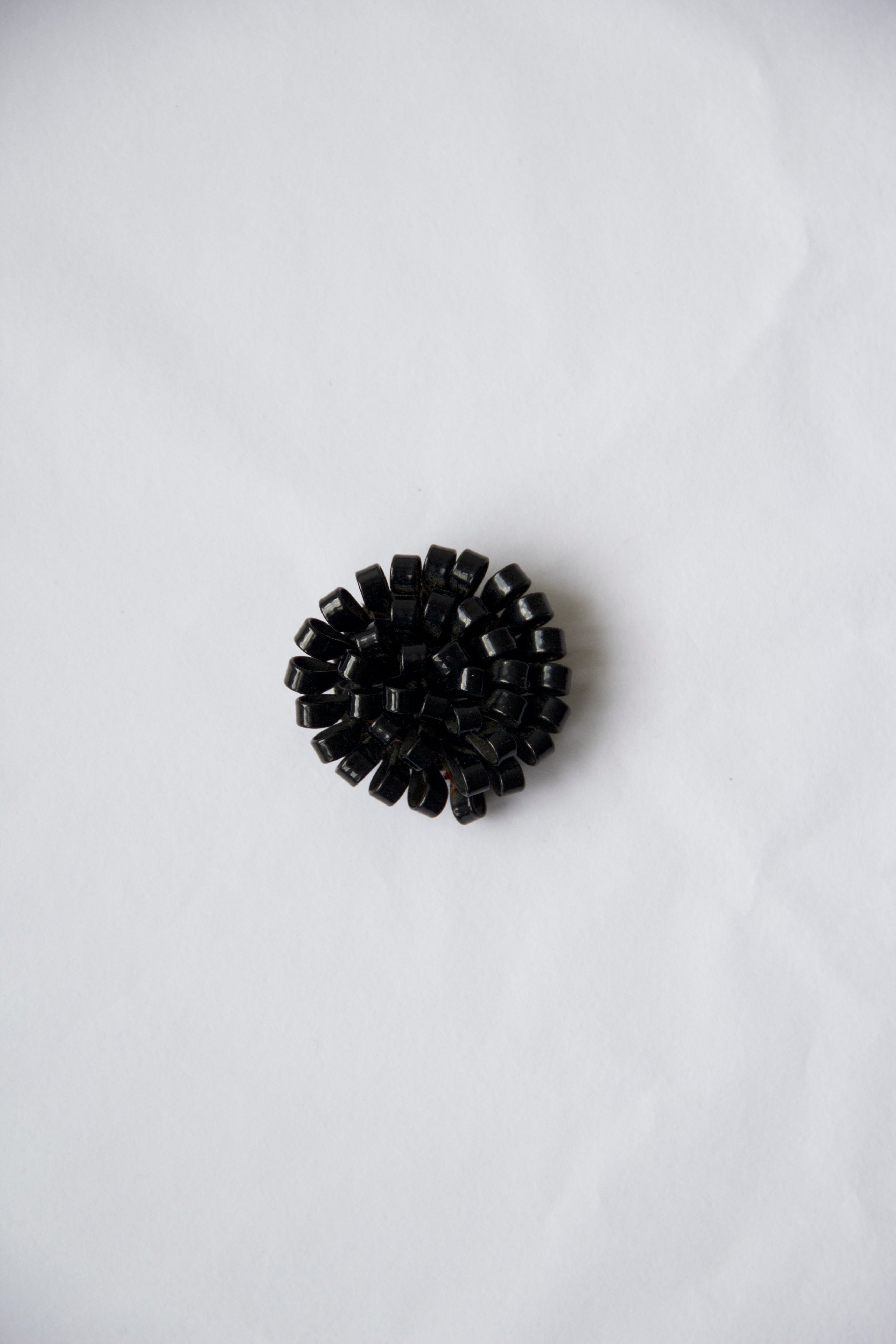 Vintage brooch Black flower