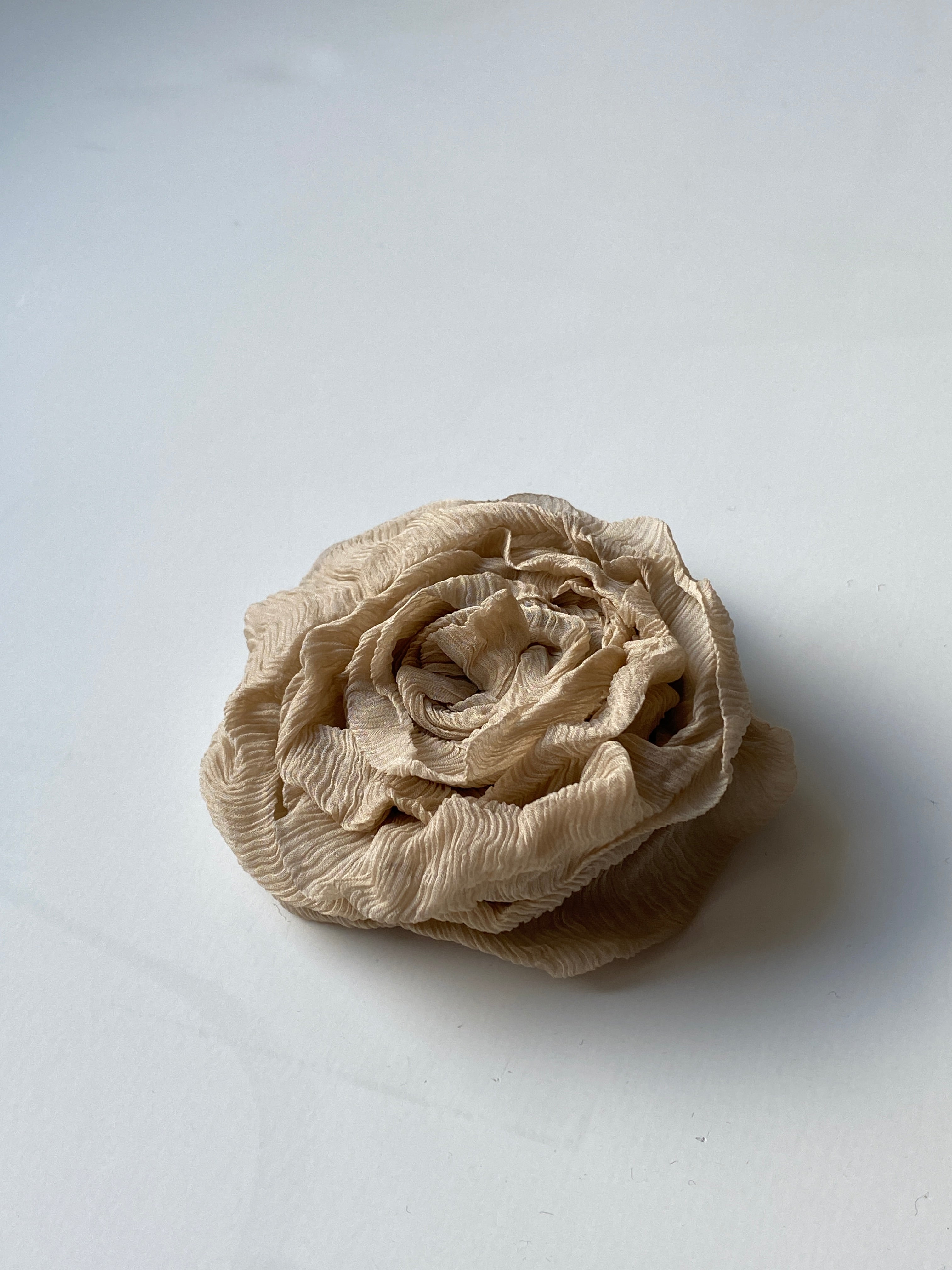 Rose Brooch in Crinkle Silk
