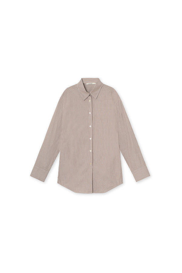 Naomi Shirt - Stripe Cotton - Camel