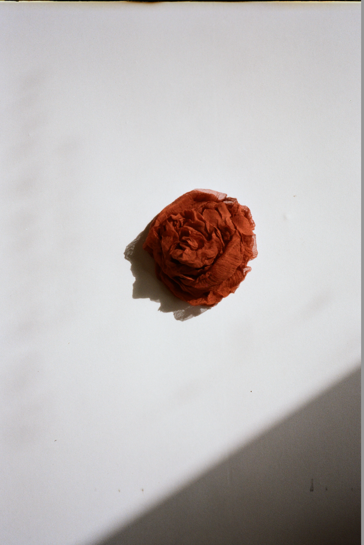 Rose brooch in Rust red