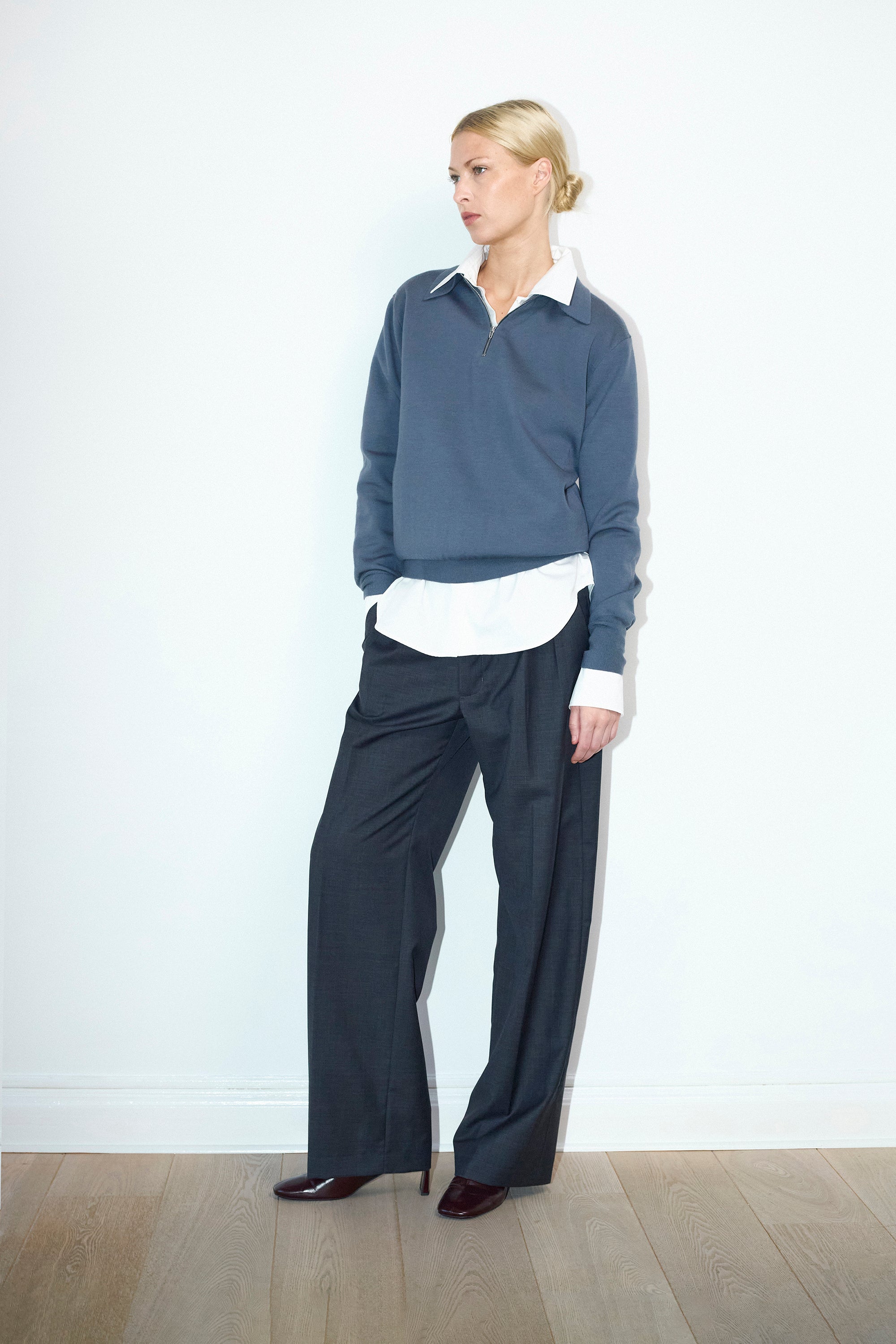 Lia pants in Melange grey wool