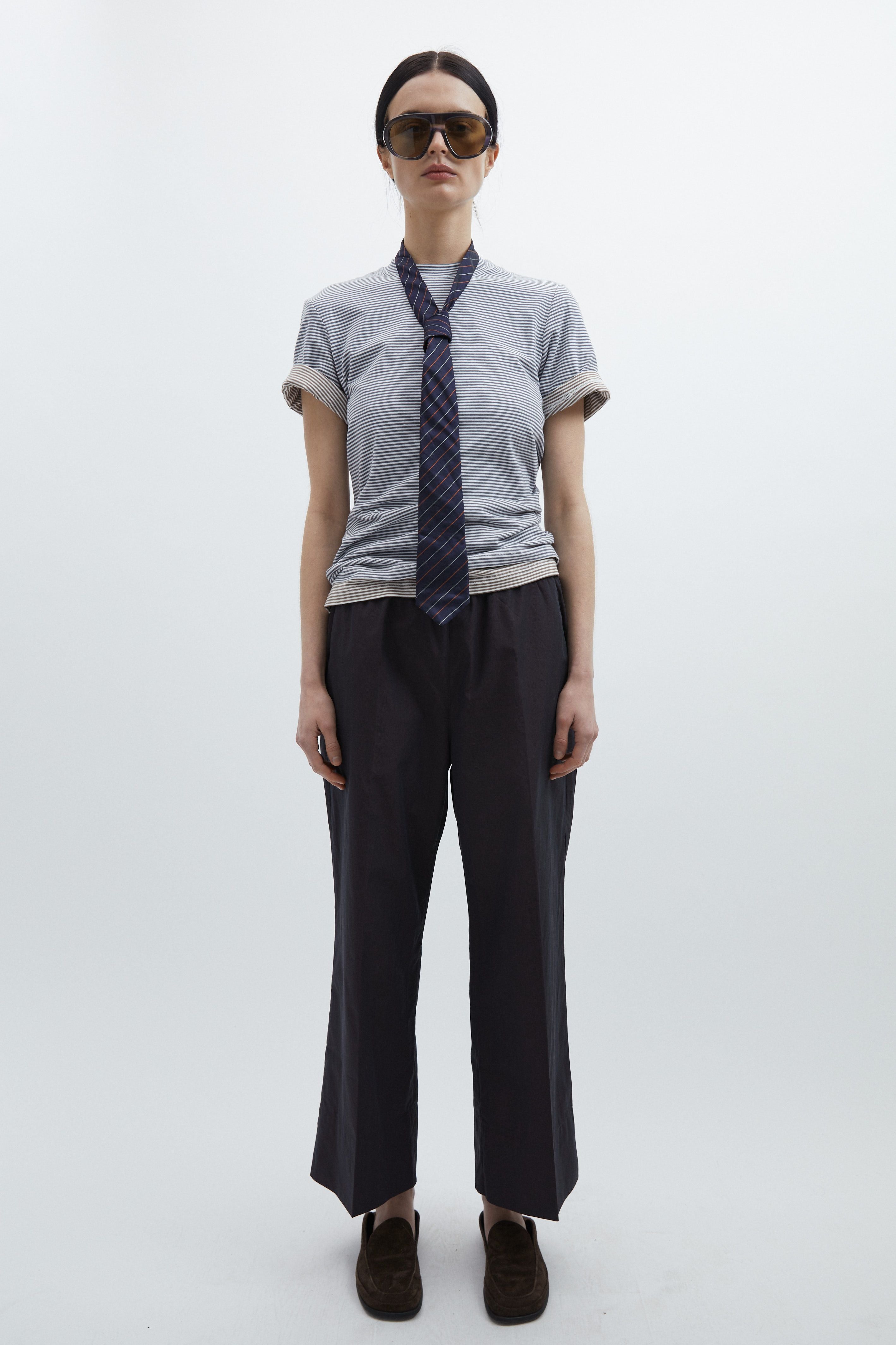 Smilla t-shirt in Camel stripe