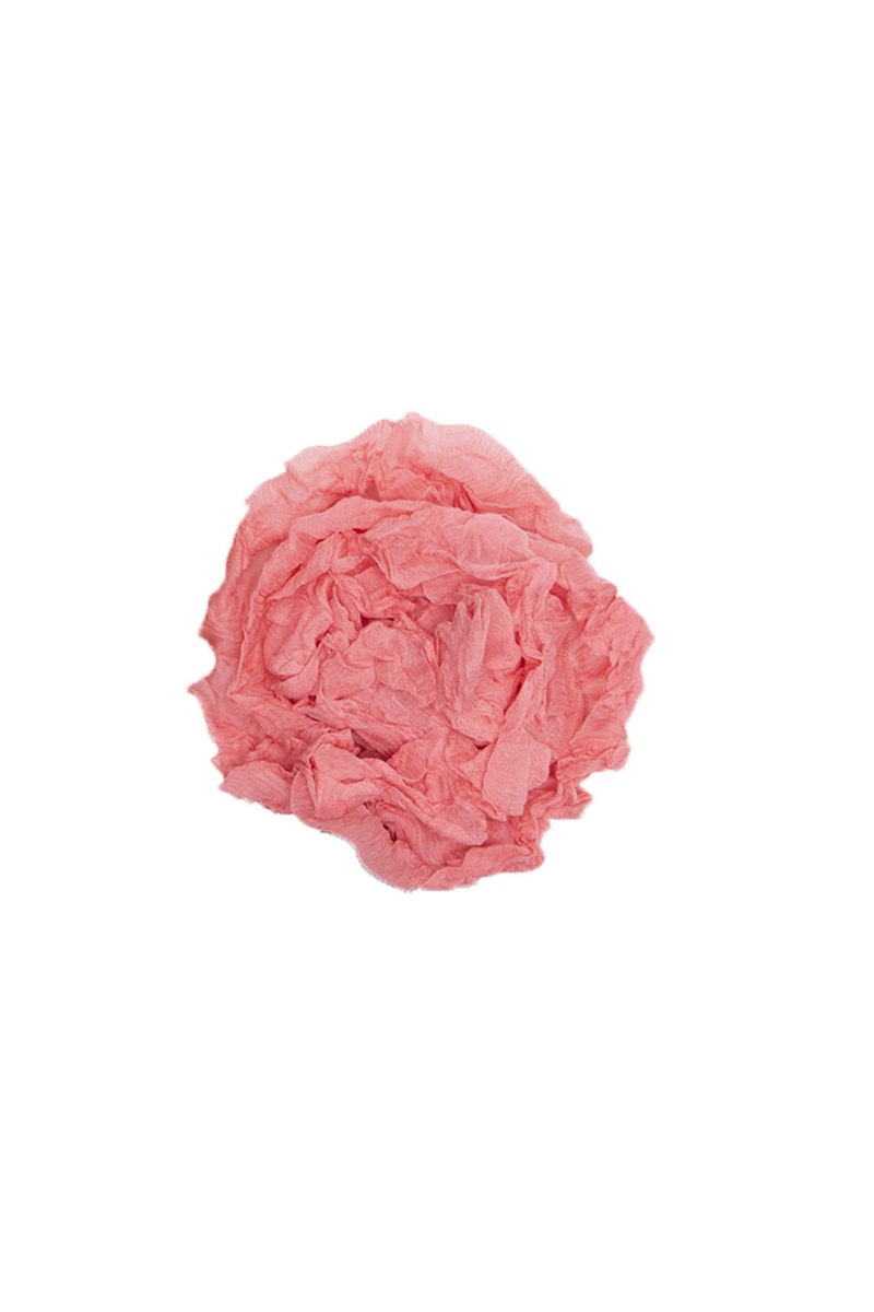 Rose Brooch - Silk - Coral