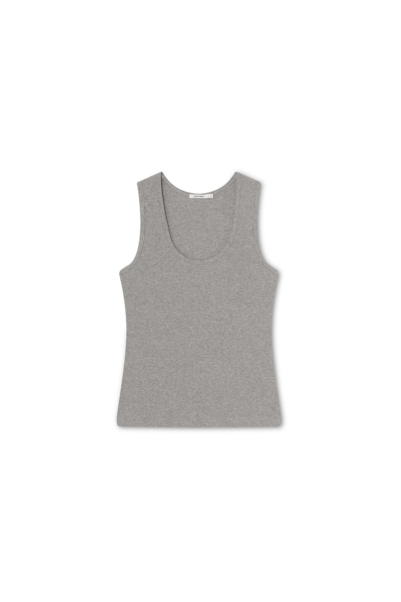 Abbi T-shirt - Organic Cotton Rib - Med. Grey
