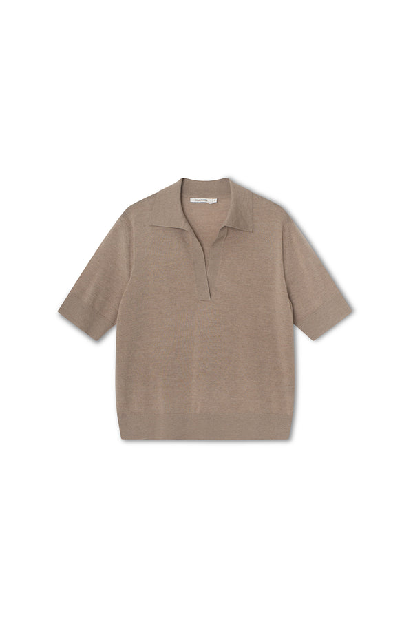 Ida Shirt - Soft Merino Wool -No logo - Camel
