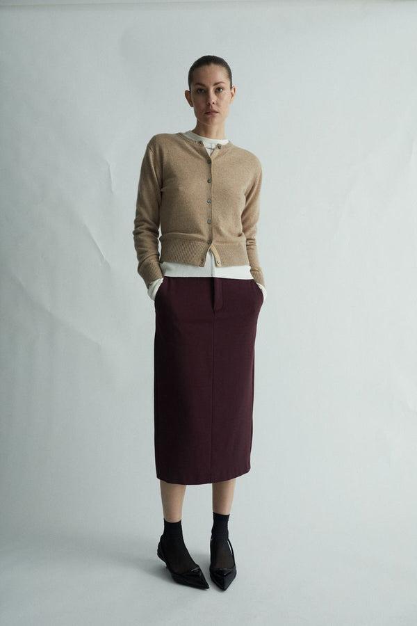 Lola Skirt - Japanese Jersey - Burgundy