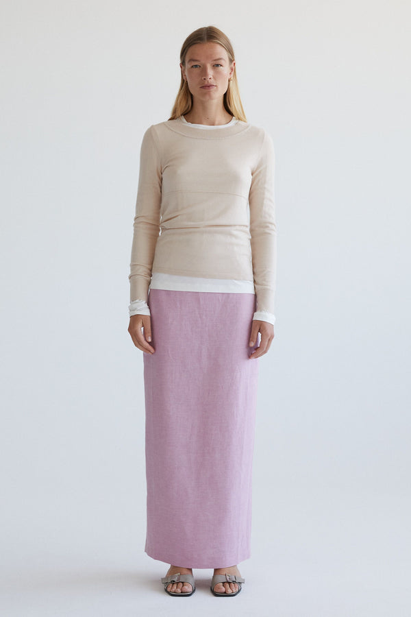 Clara Skirt - Cotton Linen  - Nature