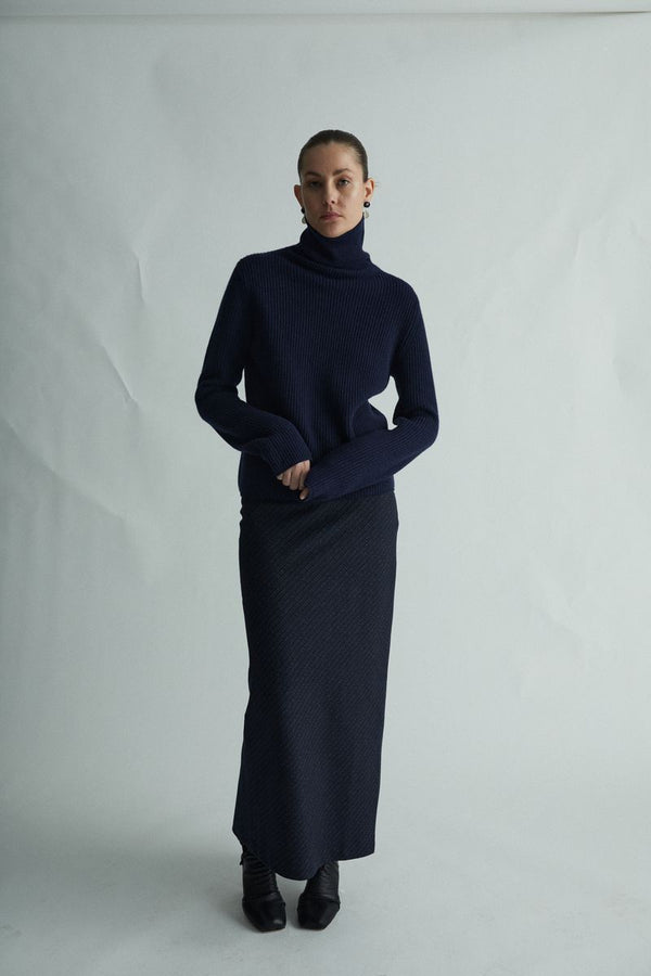 Edna Turtleneck - 100% Wool - Marine