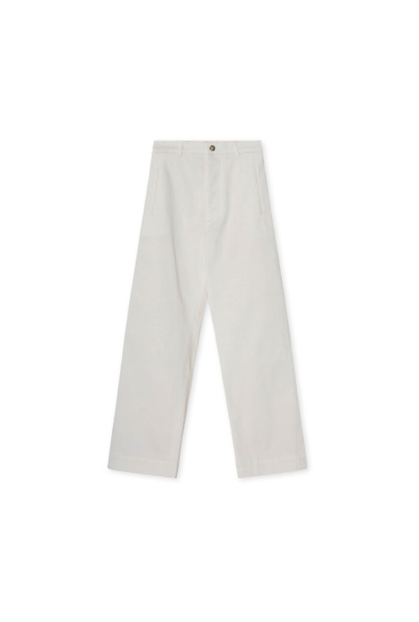 Lucie Pants - Cotton Twill - White