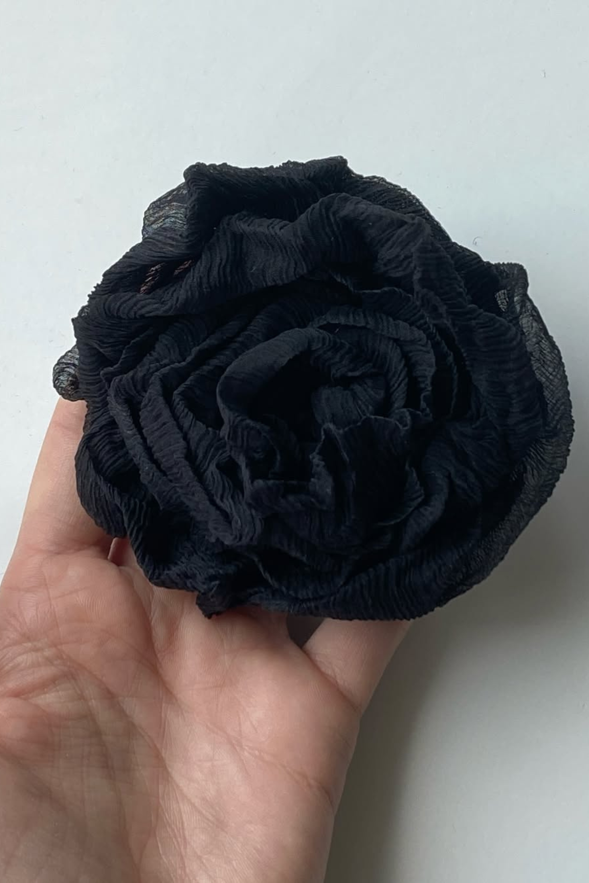 Rose Brooch in Crinkle Silk