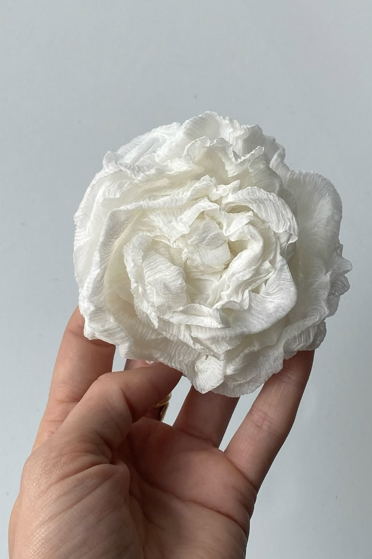 Rose Brooch in Crinkle Silk